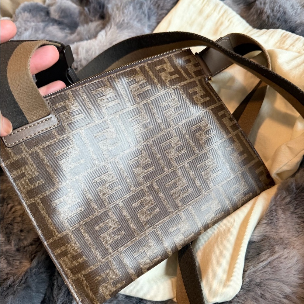 Fendi Brown cross body with Blue and Red Accents - Picture 3 of 11